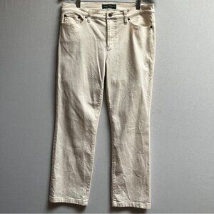 Ralph Lauren Jeans Co beige straight leg high rise denim Sz 12